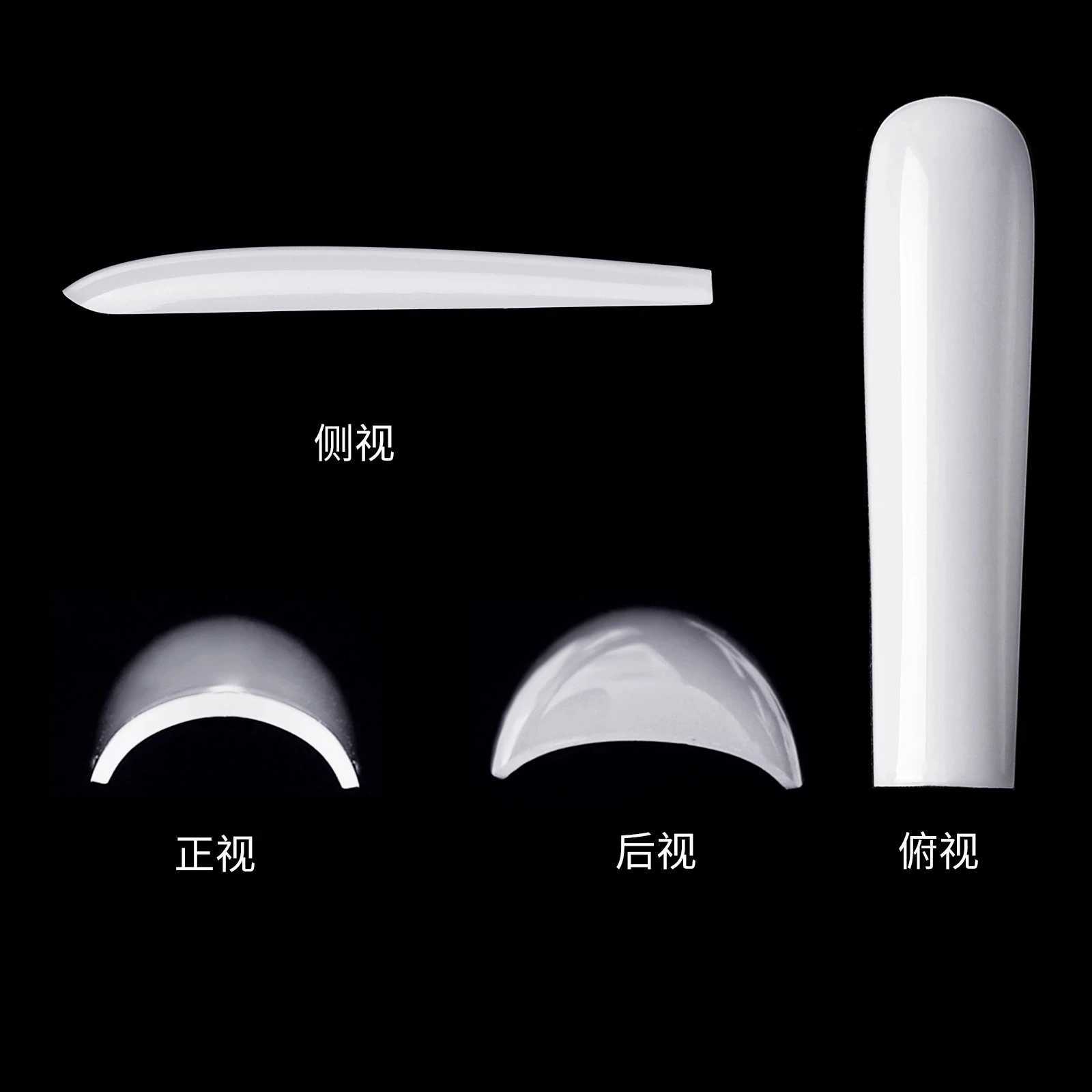 120pcs 3XL ultra long conical square full cover fake nail tip transparent pressing nail tip fake artificial tip salon manipulation toolW250120