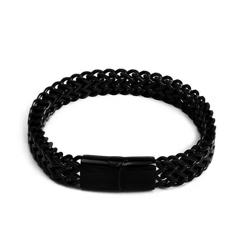 Explosive Hip Hop Stainless Steel Front and Back Mens Simple Bully Punk Bracelet W250121