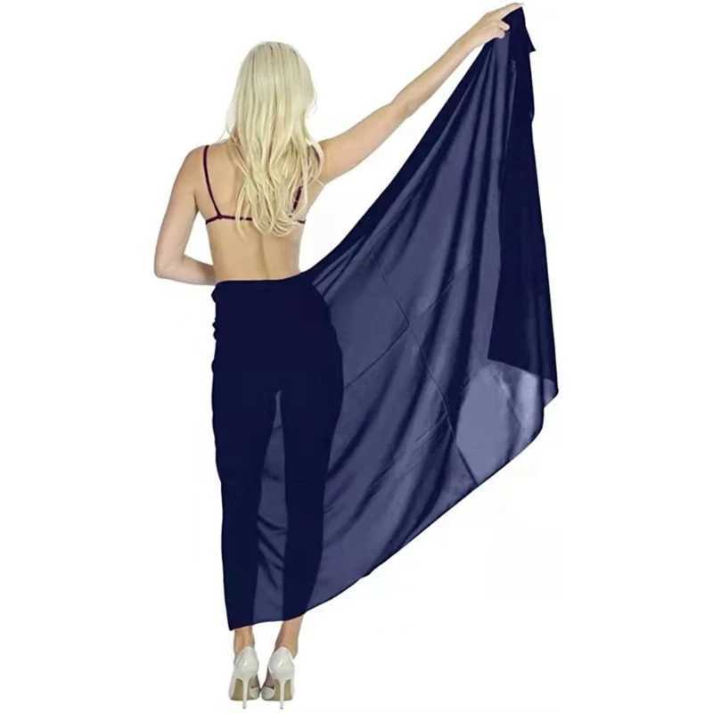 2025 New Beach-Sarong-Pareo for Womens Chiffon-Semi-Sheer Swimsuit Cover-Ups Side Tie Long Wr Skirt for Swimwear Bathing Suit W250120