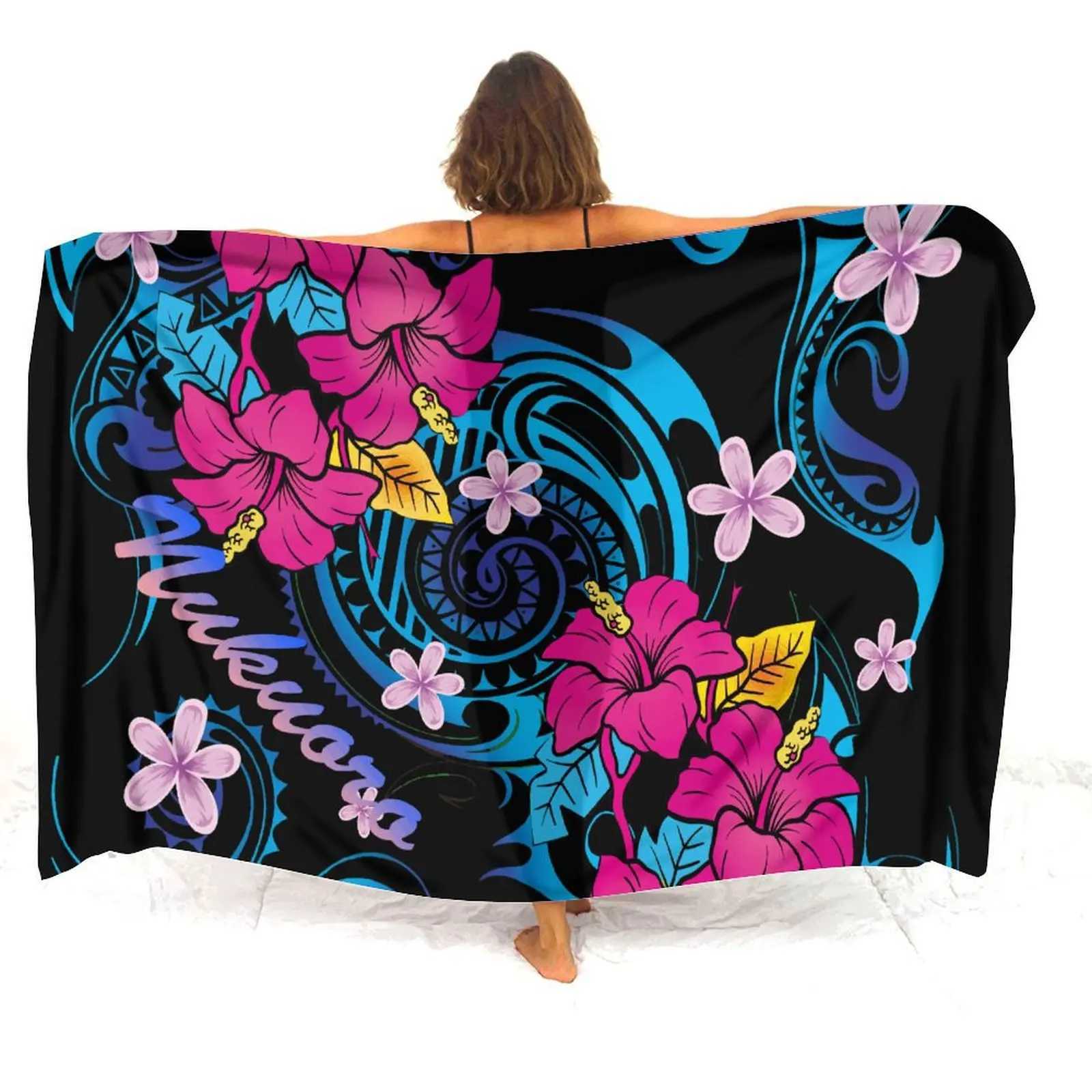 Traditional Tribal Peoples Polynesian Custom Printed Sarong Womens Beachside Windproof Sun Protection Summer Quick-Drying Shl W250120
