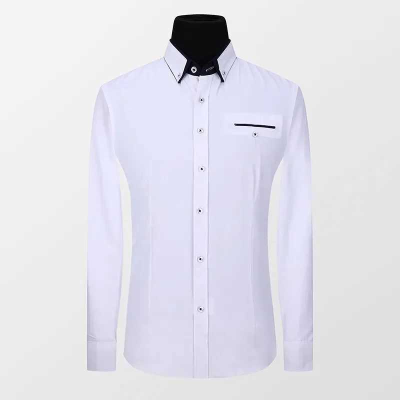 7 Colors Cotton Long-sleeve New Mens Social Shirt Slim Formal Soft Office Wear Dress Shirt Tees Comfortable Male Clothes BrandXJ250121