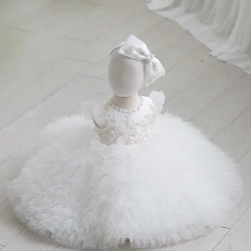 Christmas Dress Infant Baby Girls Dress Newborn Baby 1st Year Birthday Dress Toddler Flower Baby Wedding Baptism Princess Gown X250203