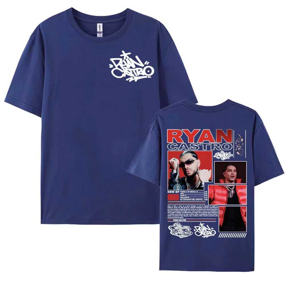 Rapper Ryan Castro Music Album Tour 2025 Cover T-shirts for Men Women Harajuku Fashion 100% Cotton Oversized T Shirts Streetwear X250203