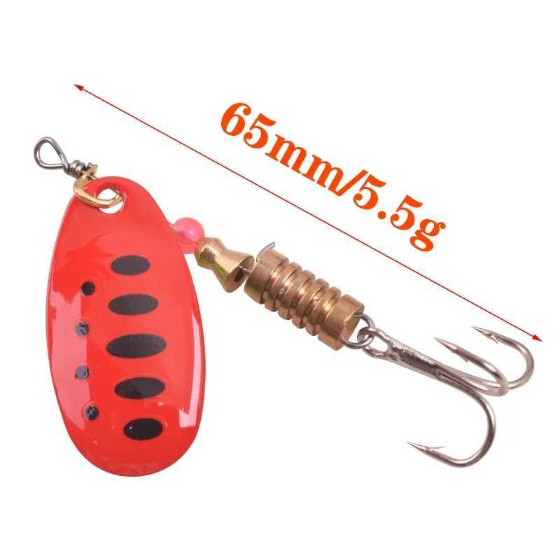 1 Pc 2.5g 3.5g 5.5g Spin Spoon Fishing Lure Metal Rotating Sequins Wobblers Treble Hooks Artificial Bait Carp Bass Pesca TackleXJ250122