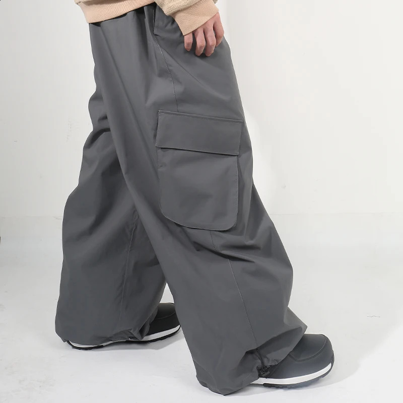 Winter loose ski cargo pants 3L waterproof ski board Trouser mens snowmobile bib cover mens backpack ski pants 250122