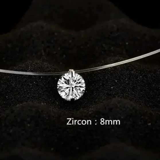 2024 New Design 1ct Moissanite Diamond S925 Sterling Silver Invisible Transparent Fishing Line Clavicle Chain Necklace For WomenXJ250114