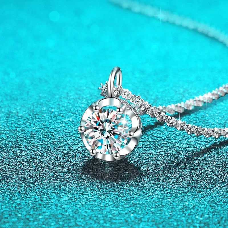 Smyoue 1CT 2CT Certified D Color Moissanite Necklace for Women Sparkling Lab Diamond Pendant Chain S925 Sterling Silver JewelryXJ250114