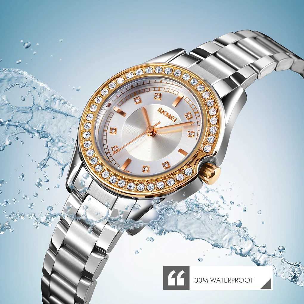 SKMEI 1534 Lady Watches Waterproof Stainless Steel Strap Womens Watch Fashion Wen Quartz Watch Innovative Diamond Wristwatches X250203