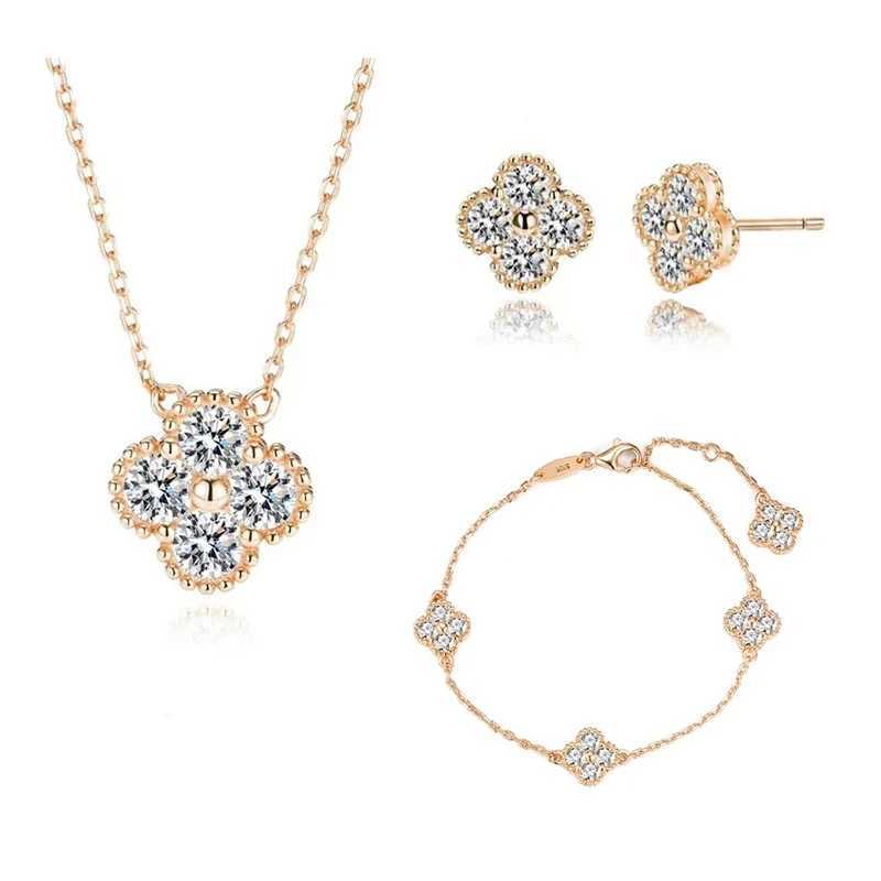 1.2ct Moissanite Necklace Women Rose Gold Plated d Mosan Diamond Pendant Necklace 925 Sterling Silver Pass Tester GiftXJ250114