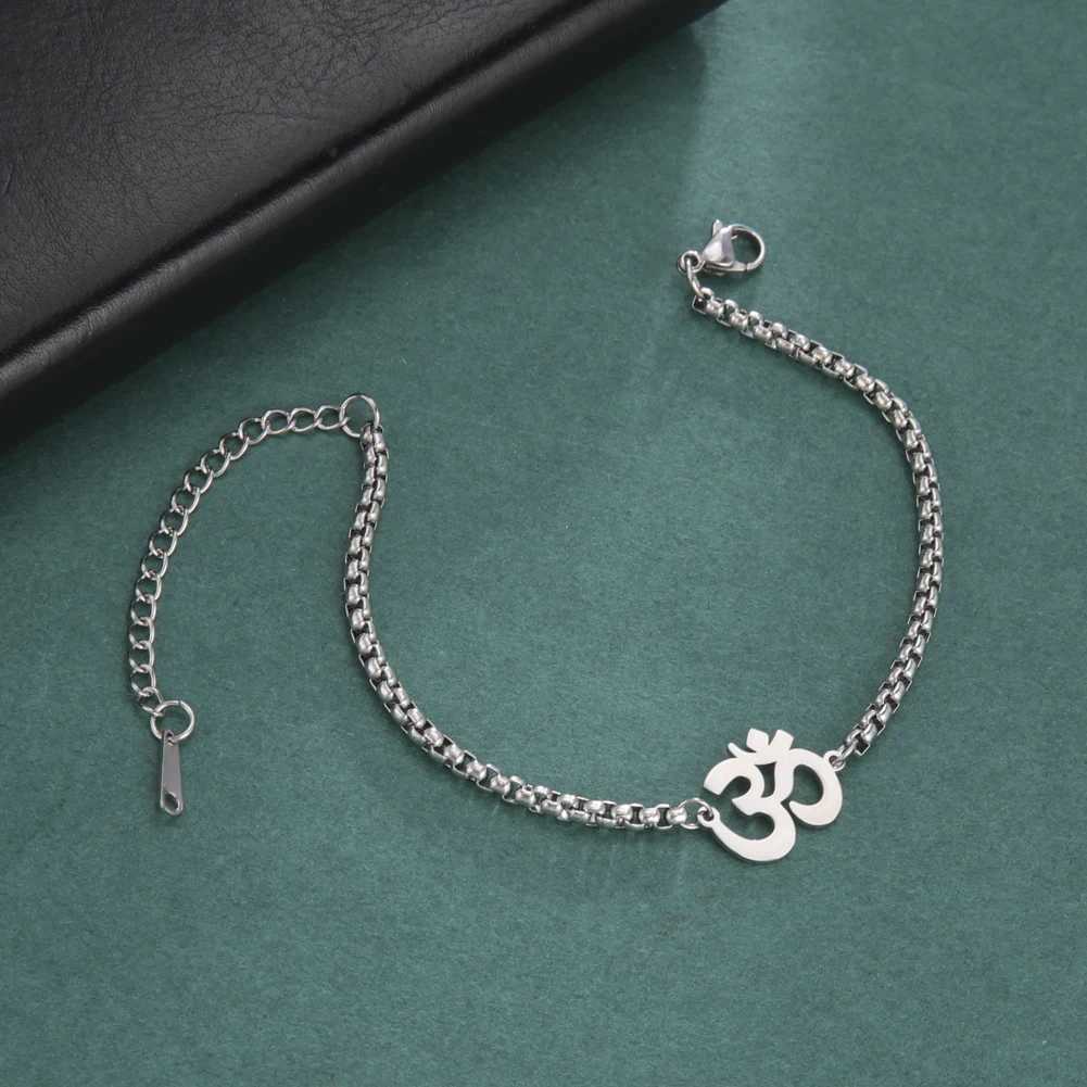 Indian Sanskrit OM Symbol Anklets For Woman Gold Color Delicate Buddhist Pendant Foot Chain Fashion Summer Jewelry AccoriesXJ250121