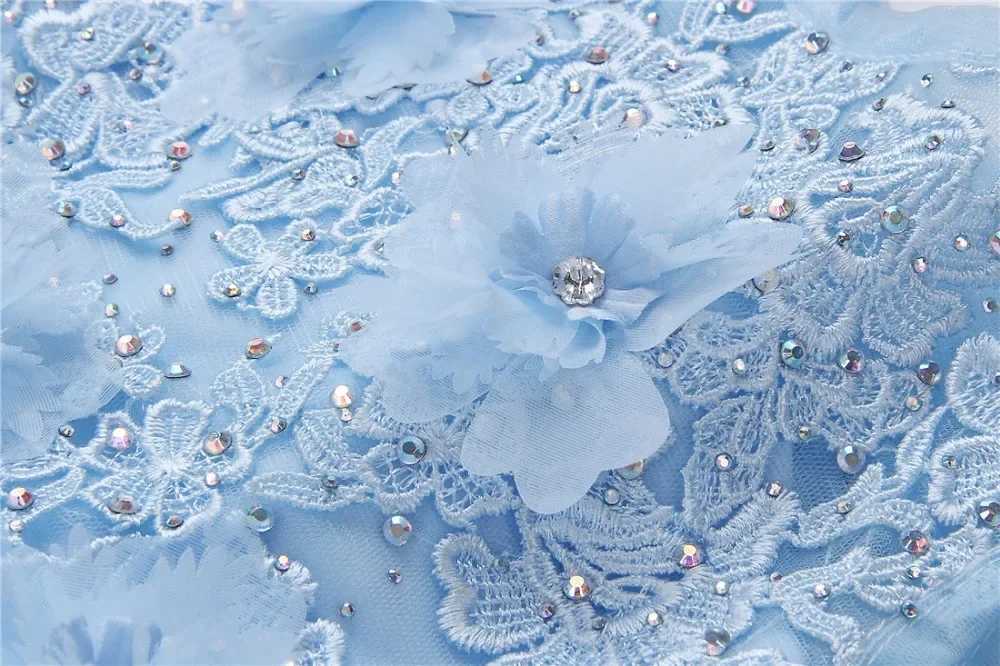 Light Blue Baby Dresses Girl Newborn 1st Year Birthday Infant Outfit Beaded Appliques Princess Party Wedding Christening Gown X250203