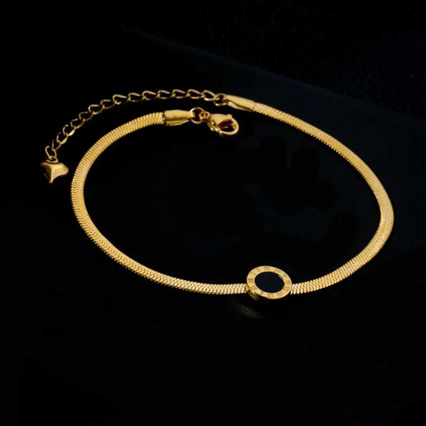 316L Stainl Steel Round Roman Numeral Anklet Ladies Fashion Trend High Jewelry Beach Accories SAB148XJ250121