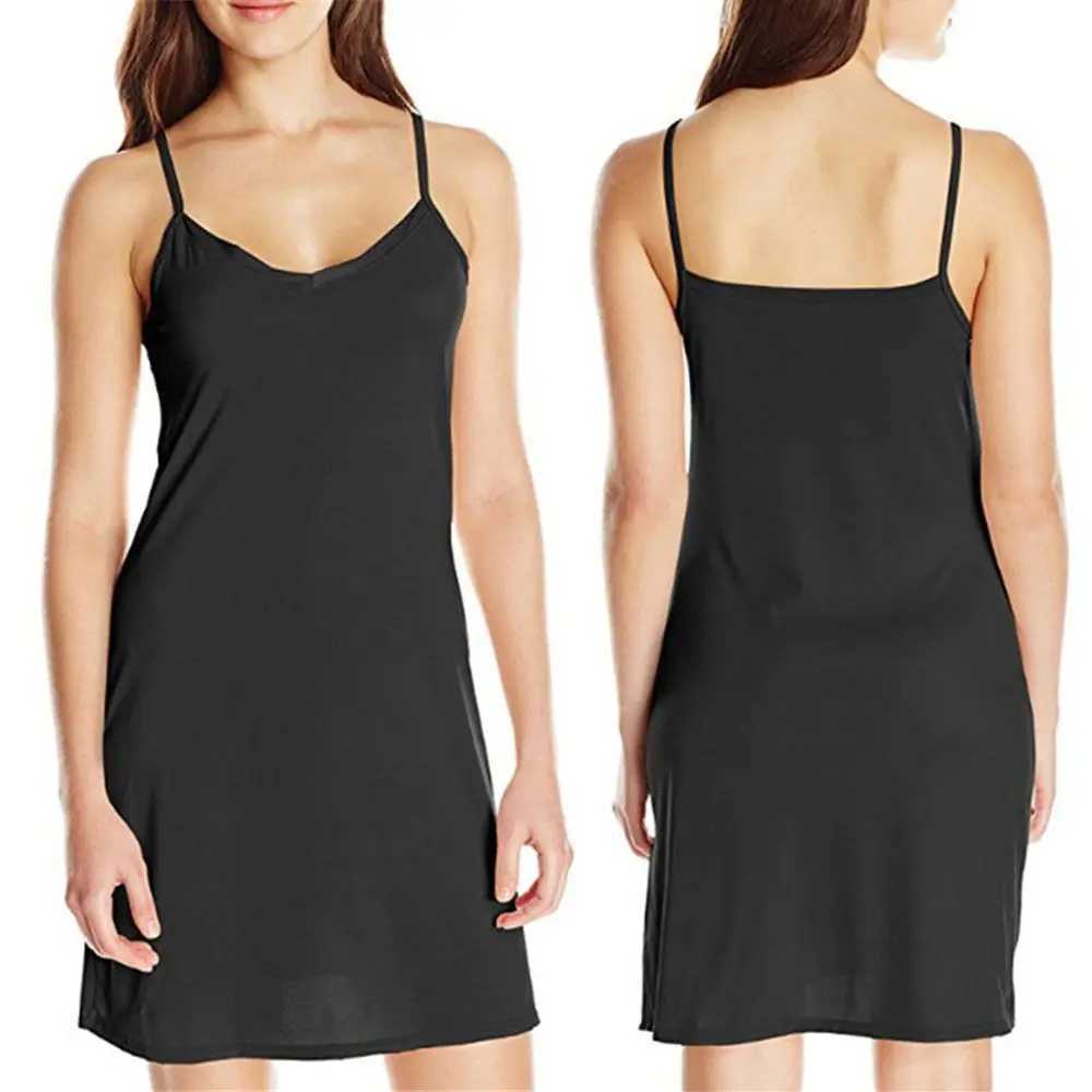 1PC Womens Sling Dress Holiday Sexy Slim Solid Short Dress Summer Camisoles V Neck Backless Sveless Casual Slip Under DressXJ250115