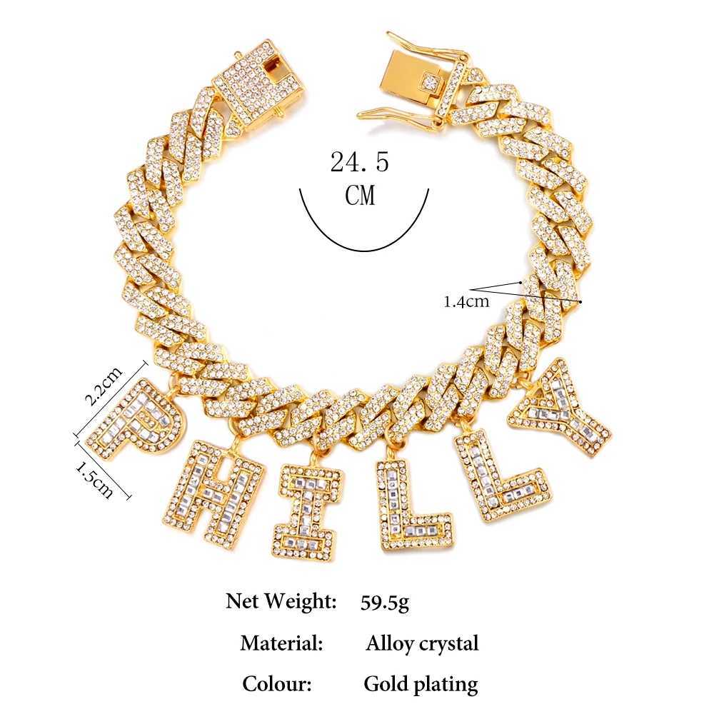 Customized Baguette 26 Initials Name Anklet Bracelet For Women Bling A-Z Letter Cuban Ankle Chain Beach Sandals Holiday JewelryXJ250121