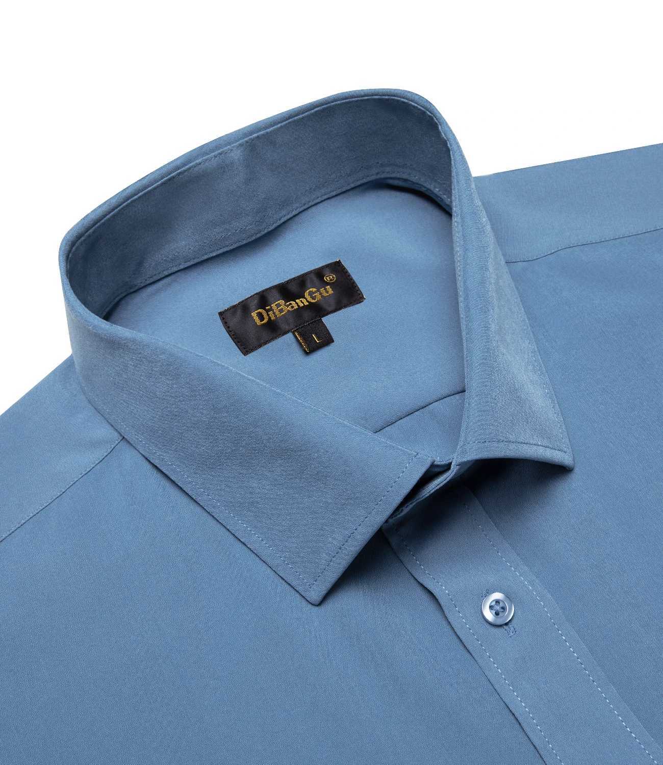 Solid Business Shirts Long Sleeve for Men Blue Yellow Red Turn Down Collar Casual Dress Shirt for Wedding Formal Men ClothingXJ250121