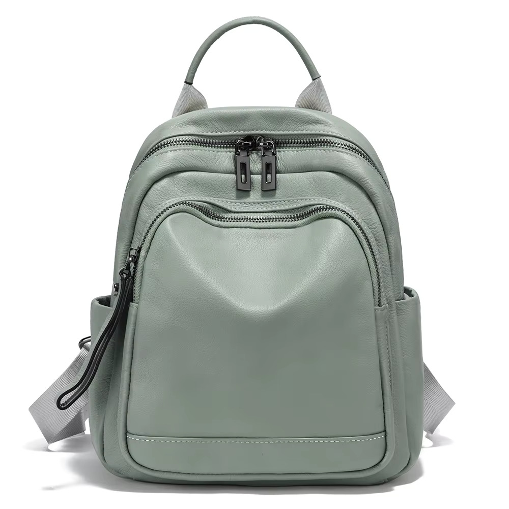 Zency 100% Genuine Leather Stylish Backpack Women Large Capacity Travel Rucksack Natural Knapsack For Lady Satchel SchoolBag