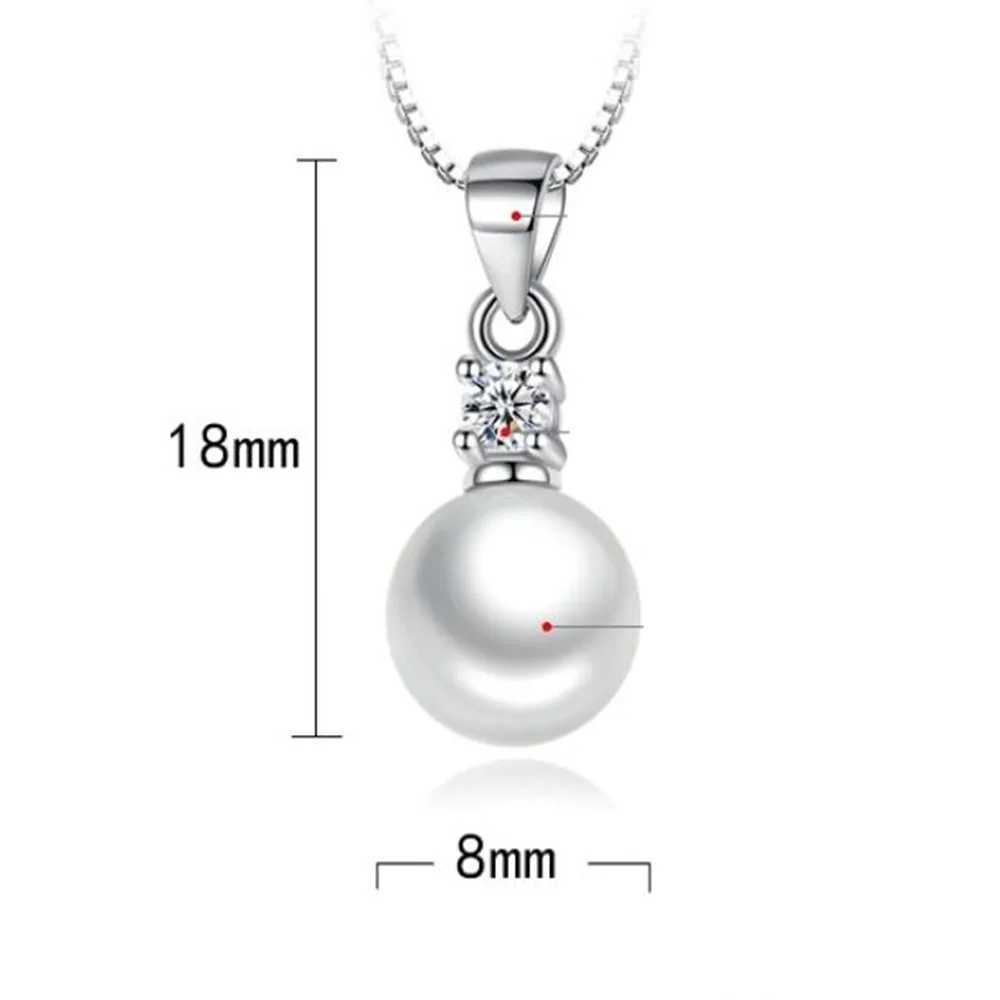 925 Sterling Silver New Ladies Fashion Jewelry High Quality Crystal Zircon Pearl Round Pendant Necklaces For Women Length 45CMXJ250114