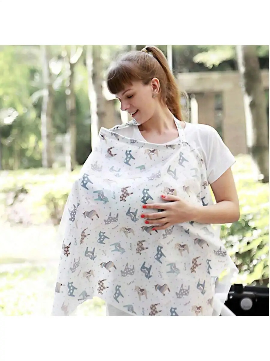 1Pc Nursing Cover for Going Out Cover for All Seasons Cloak Shawl Anti-Exposure Multifunctional Fig Leaf 250120