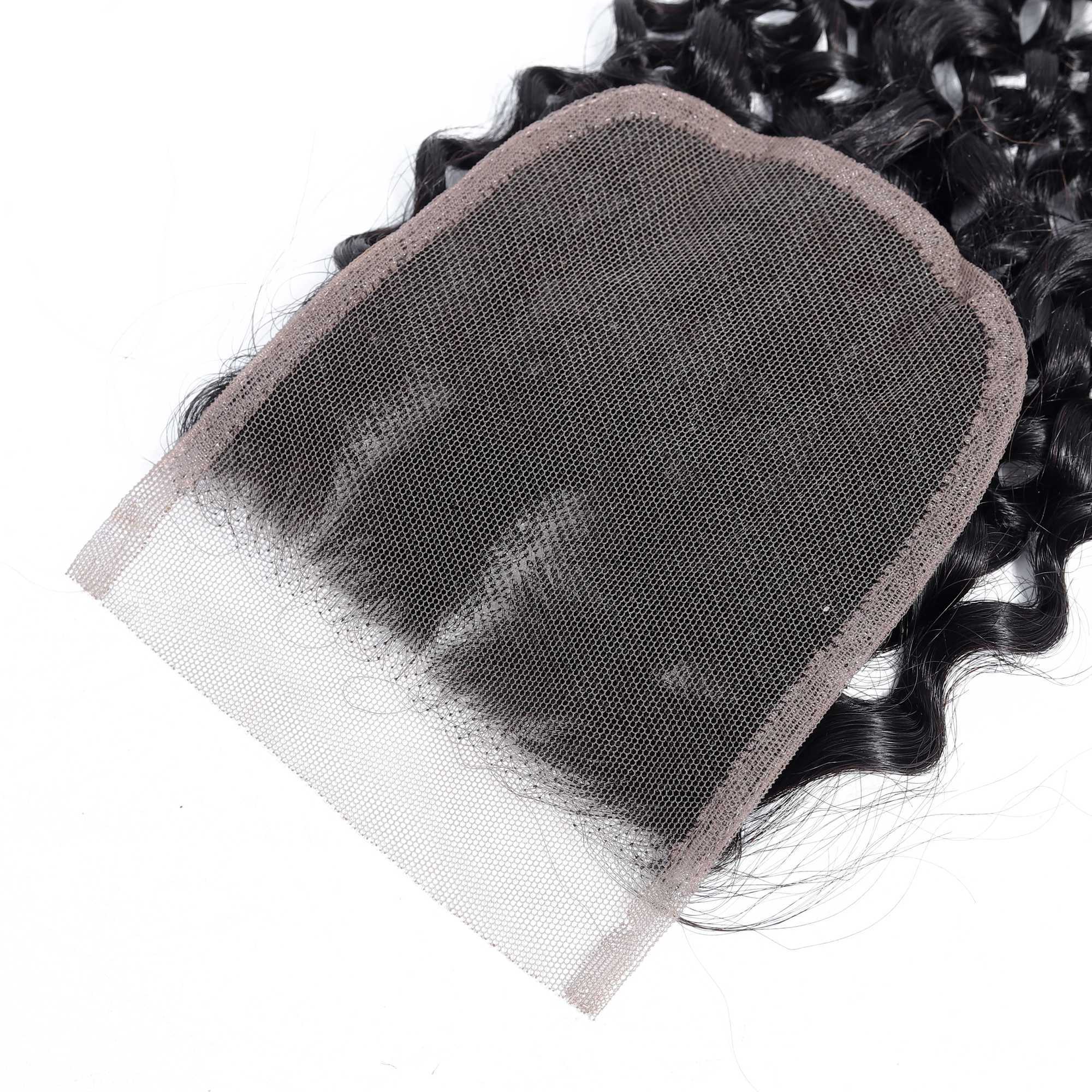 Aircabin 4x4 Kinky Curly Lace Clo Natural Color Real Hair Swiss Transparent Lace Remy Human Hair Curly Lace Clo OnlyXJ250120