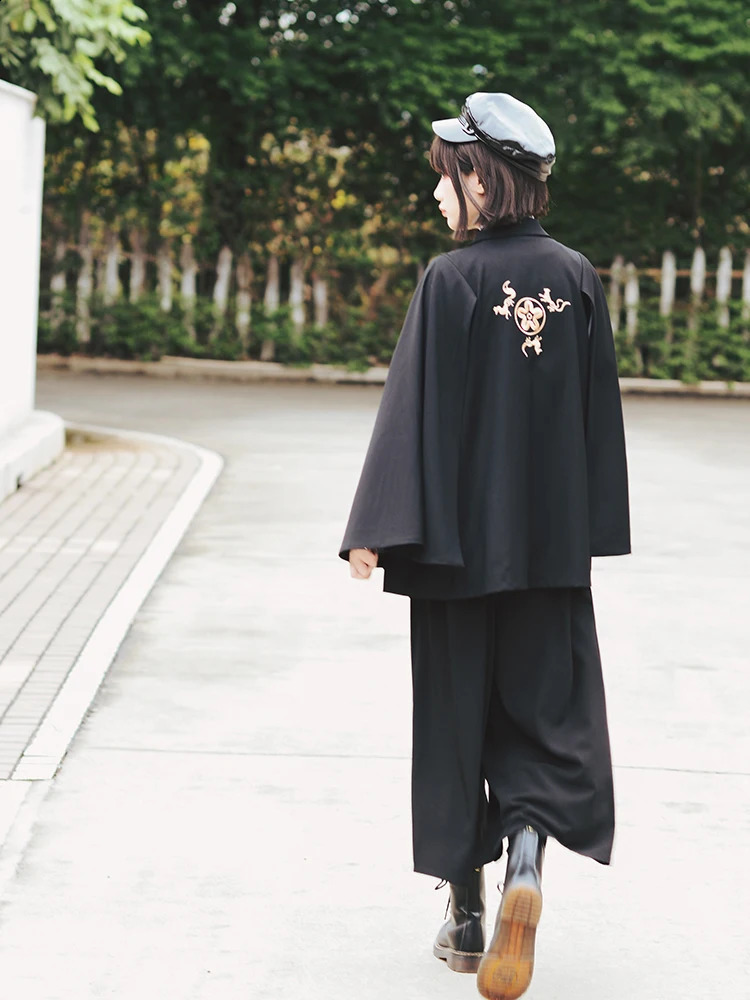 Chinese Style National Style Han Elements Embroidery Cloak Coat Cloak Retro Academic Atmosphere Shawl Tops Cos Cosplay 250121