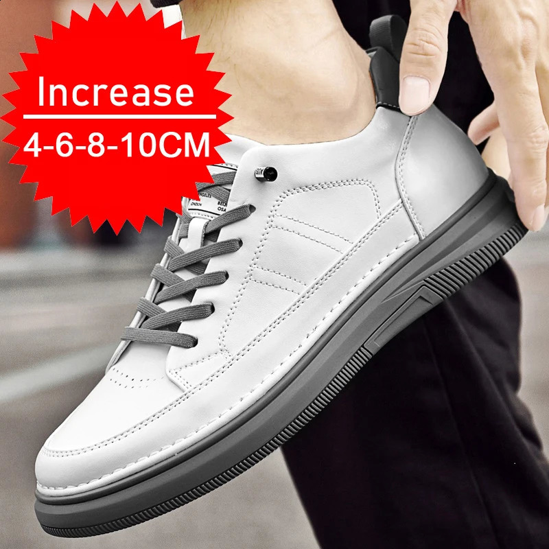 Casual Elevator for Men Height Increase White Black 6/8CM Tall Shoes Lift Sneakers 250209