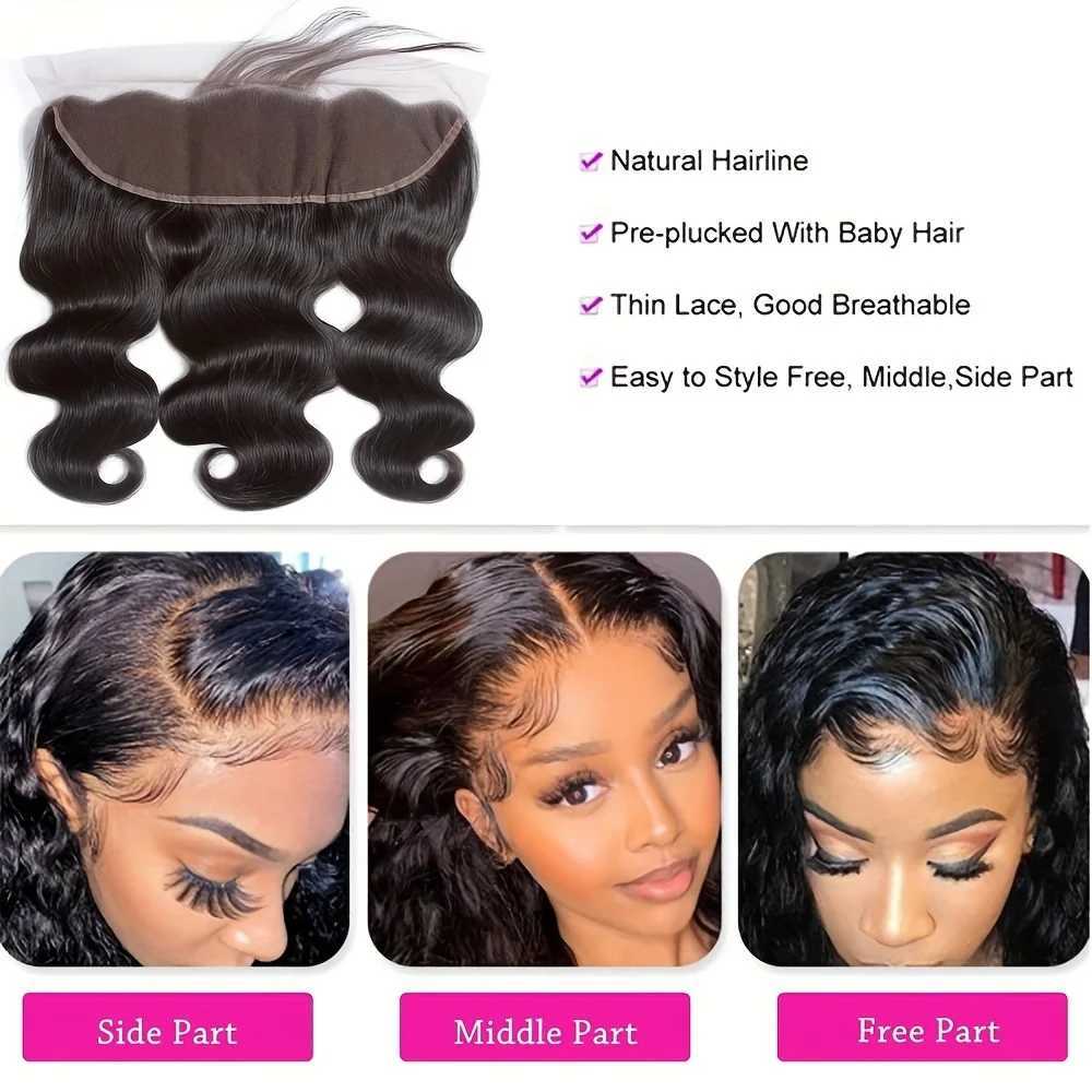 13x4 Ear to Ear Brazilian Body Wave Lace Frontal Swiss Lace Frontal Human Hair Remy Hair Transparent Lace Frontal CloXJ250120