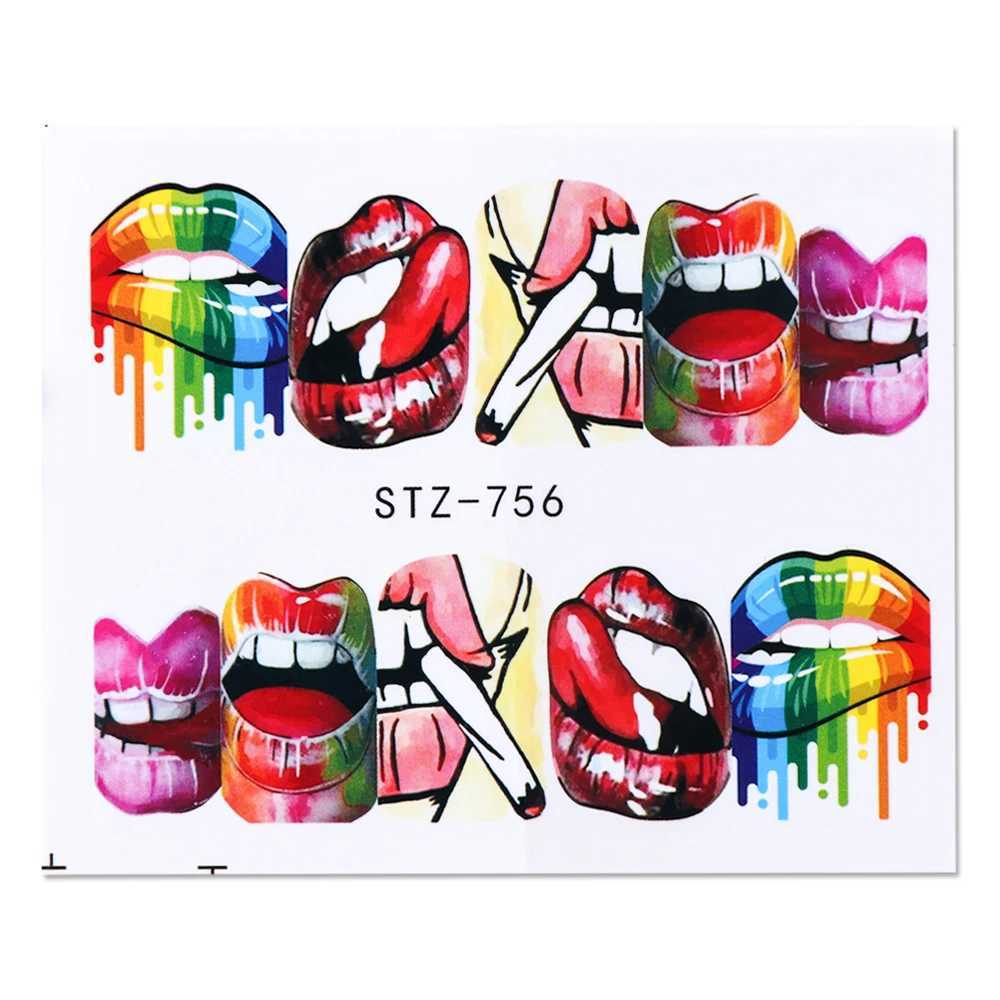 1set Nail Decals Water Transfer Stickers Sexy Lips Tongue Makeup Girls Sliders Decoration Manicure Wraps Tattoo BESTZ756-765-1XJ250120