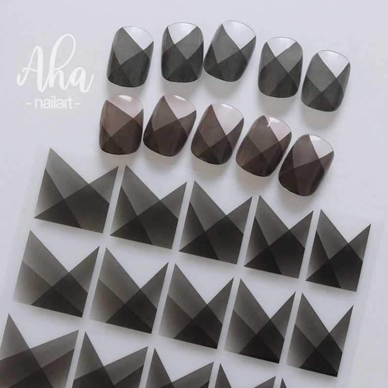 1pc Black Abstract Smoke Sketch Nails Art Stickers Decals Blooming Wave 3D Sliders Design Nails Accessories Manicure DecorationXJ250120