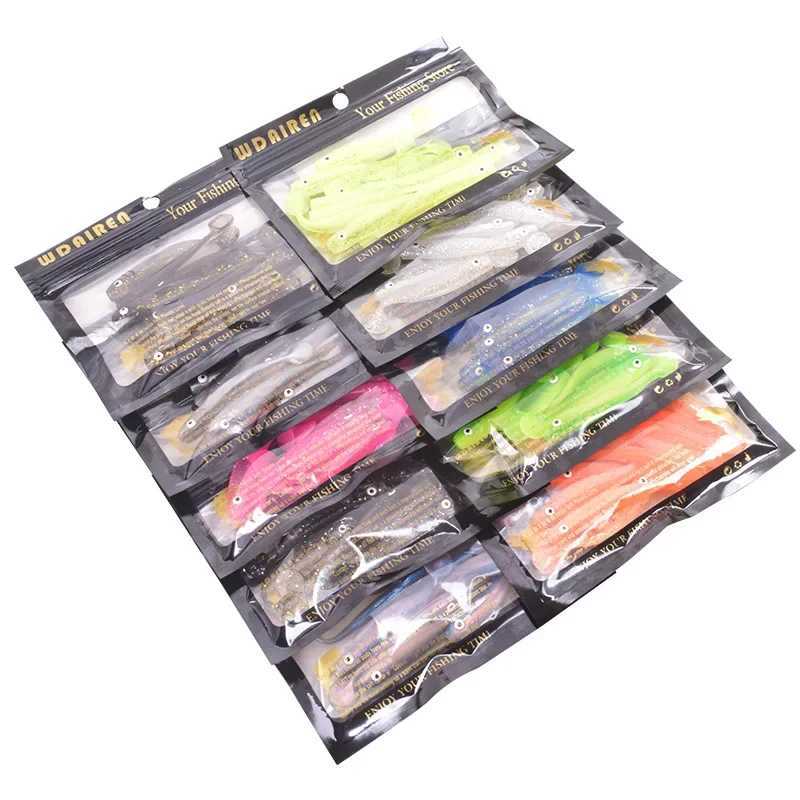 10 Pcs Jigging Wobblers Soft Baits 6.5cm 2g 3D Eyes Aritificial Silicone Bait Fishing Lure T Tail Bass Pike Pesca Fishing TackleXJ250122