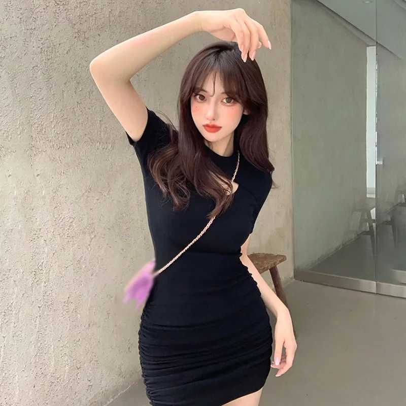 Women Sundress Pleated Vestido Mini Dress Summer Sexy Party Black Bandage Bodycon Pencil Dress Ele Fe Vintage VestidosXJ250115