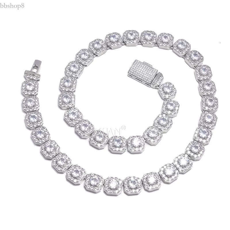 Hip Hop Cuban k Iced Out Tennis Chain Moissanite Necklace Bracelet for Men Women Fashion Jewelry