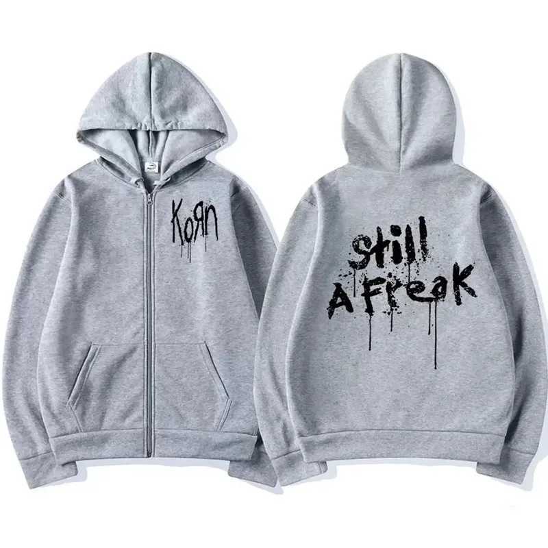 Korn Music Concert Rock Band WORLD TOUR Zipper Hoody Men Female Hip Hop Metal Gothic Zip Up Sweatshirt Male Retro Punk CoatsXJ2500118