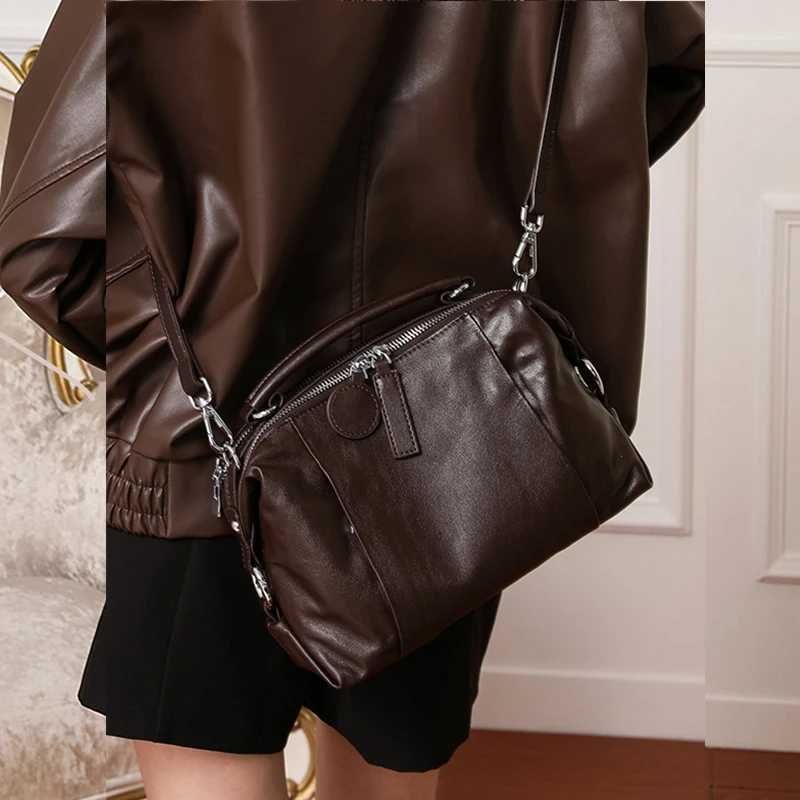 Burminsa Cowhide Genuine Leather Pillow Shoulder Bags For Women 2025 Trend Designer Crossbody Purse Sahel Tote Ladies HandbagsXJ250121