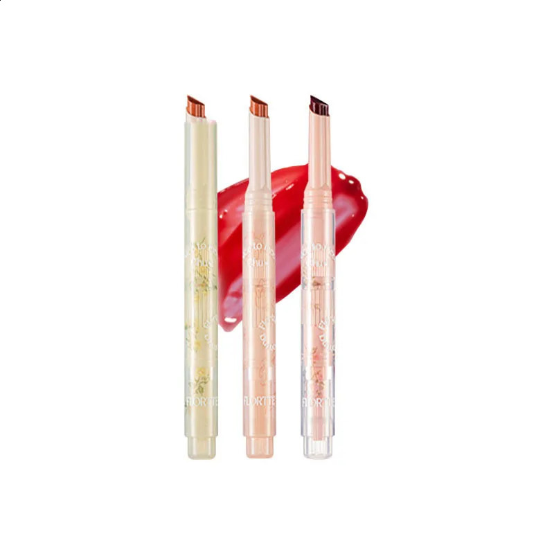 FLORTTE First Kiss Love Lipstick Pencil Lip Balm Mirror Shine Lip Glaze Lip Stick Korean Makeup Lipgloss 250108