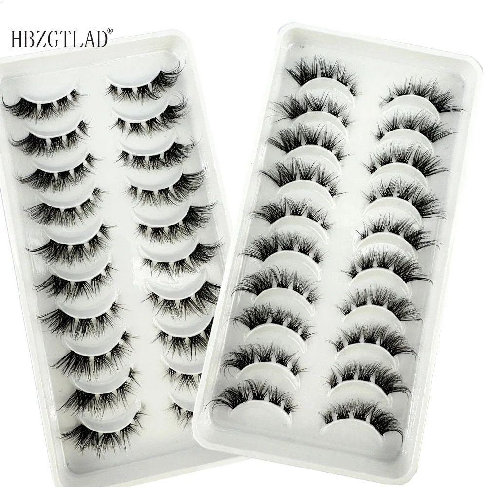 10pairs Mink Eyelashes Invisible Band Lash Extension Natural False Eyelashes Cross Cluster Fairy 3D Faux Big Eye Long Fake Lashe 250110