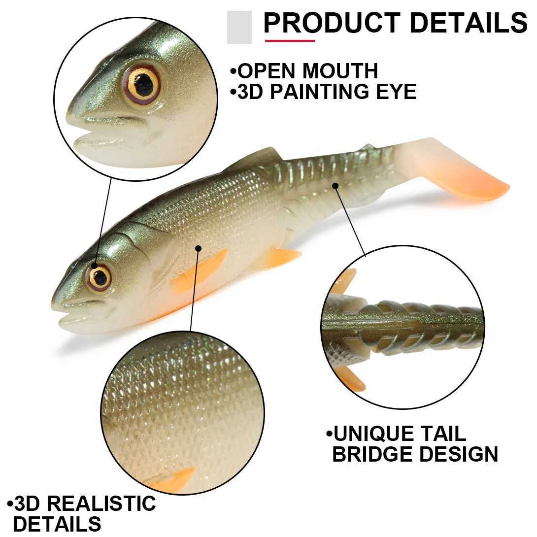 Spinpoler Predator Soft Fishing Lure Swimbait Paddle Tail Silicone Cannibal Artificial Bait Open Mouth Jig Head Bass Sea WobblerXJ250122