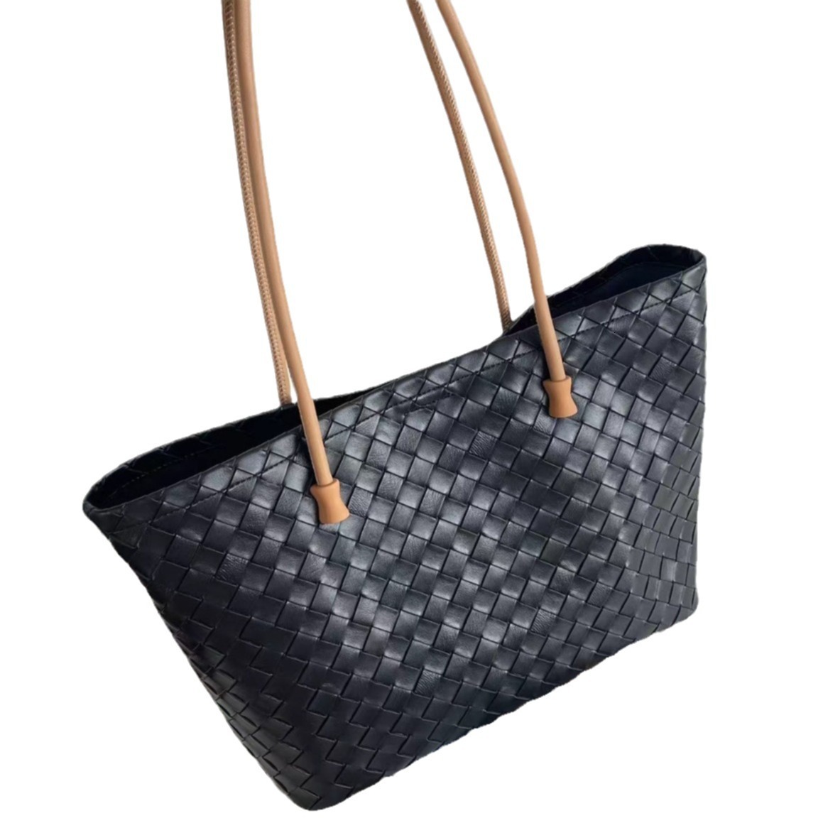 New cowhide woven bag summer, and niche, large capacity genuine leather single shoulder women's bag, armpit high-end feeling for commuting