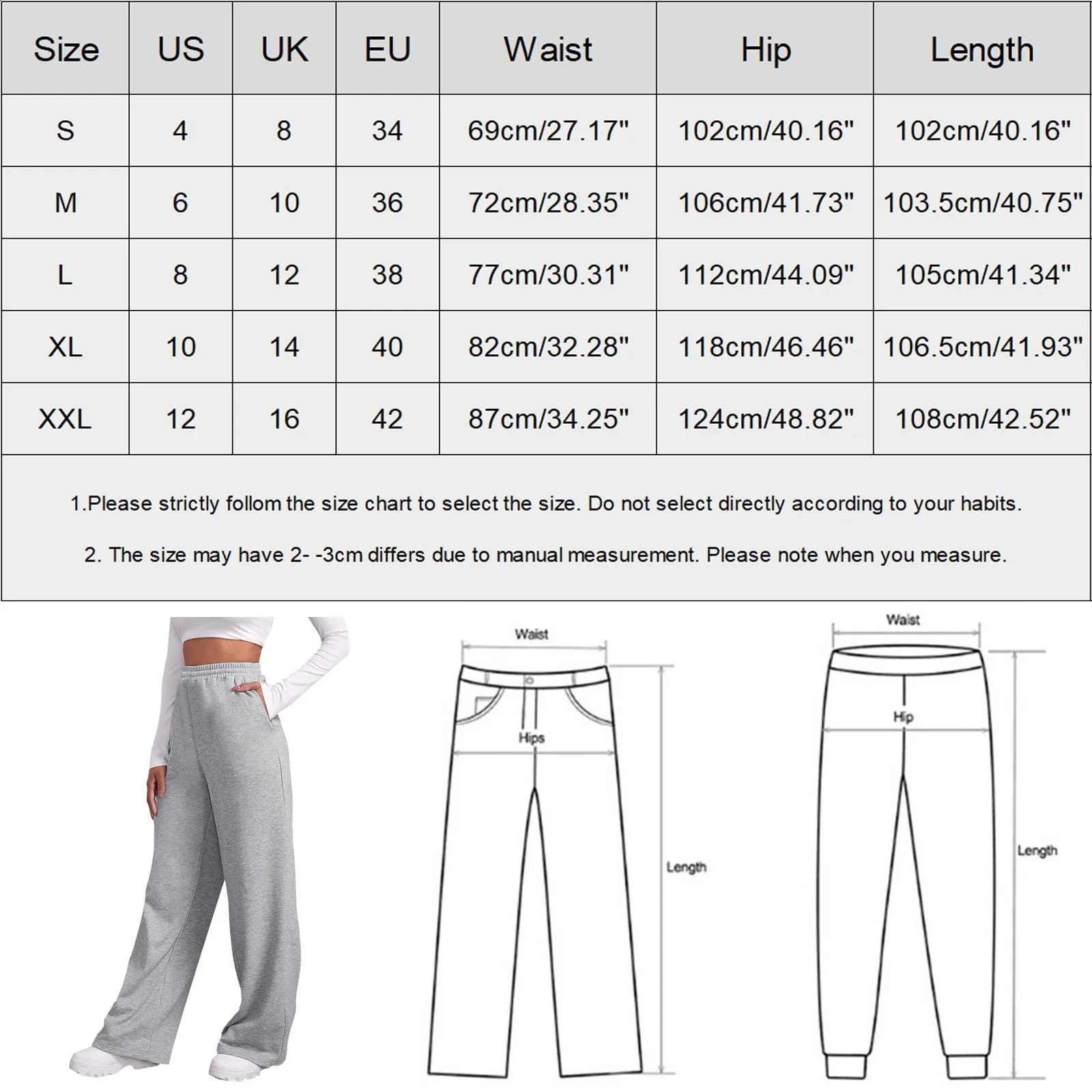 Wide Leg Pants Women Casual Long Elastic High Waist Drawstring Trousers Loose Sport Travel Basic Sweatpants With Pocket 250108