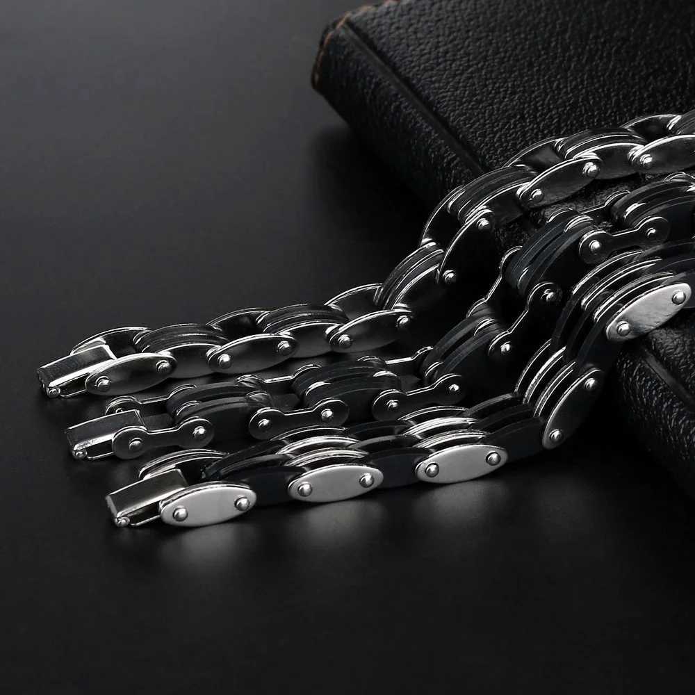 2024 Trend Jewelry Classical Stainless Steel Bicycle Chain Bracelet Combination Cuff Bracelet Mens Gift Accessories W250121