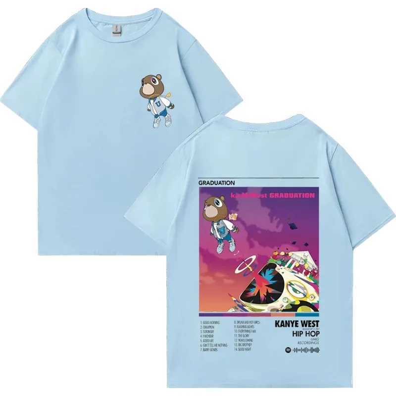 Oversized Cotton And West Graduation Graphic T-Shirt Men Women Rapper Music Album Hip Hop Streetwear Unisex T-Shirt X250203