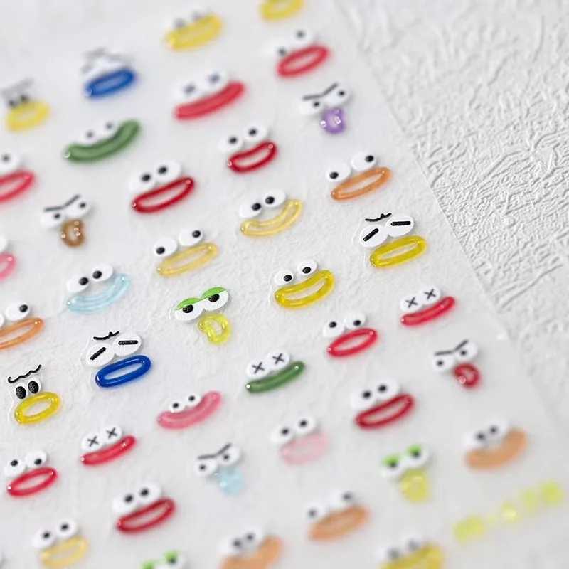 1Pcs Big Mouth Monster Jelly Series Nail Stickers High Quality Kawaii Design Sticker Cute Nail Art Decoration Decals AccessoriesXJ250120