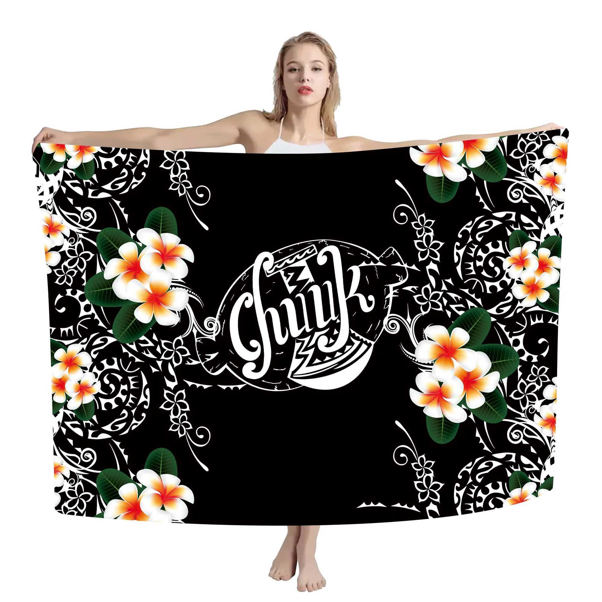 New Summer Haiian Beach Flower Sarong Floral Print Multi Wear Swimsuit Wr Large Size Island Sarong Cover Up For Women W250120