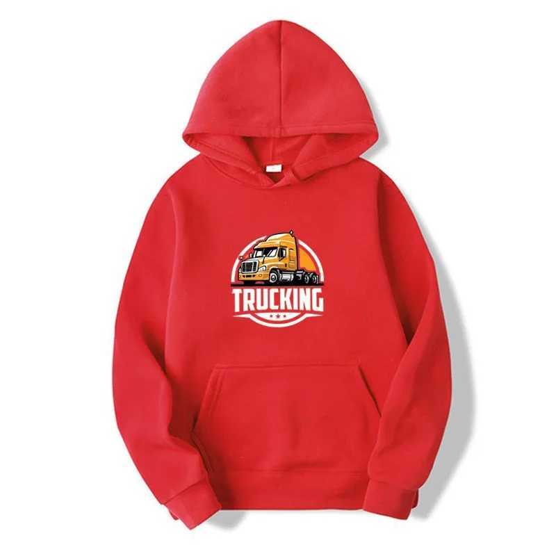 Trucking Print Pullover Top Mens Loose Street Hoodies Spring Autumn Long Sleeve Sweatshirts Outdoor Sport ClothesXJ2500118