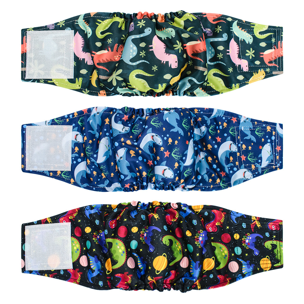 3PC Washable Belly Band for Male Dogs High Absorbing Male Dog Diapers & Extender Reusable Male Puppy Wraps for Medium