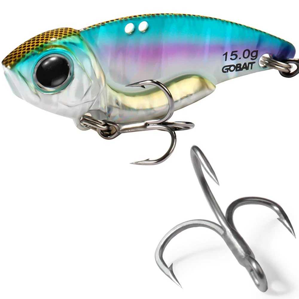 Metal Jig VIB Lure 7g 10g 15g Spoon Spinner Laser Painting Fishing Tackle Treble Hooks Swimbait Pesca Bait Spinnerbait VIBRATIONXJ250122