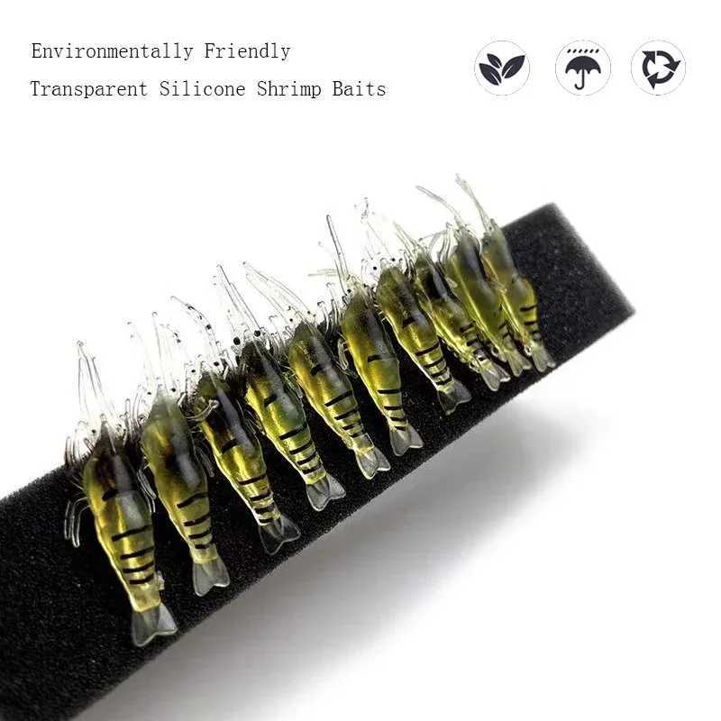 Luminous Shrimp Silicone Artificial Bait Simulation Soft Prawn With Hooks Carp Wobbler For Fishing Tackle Lure CarpXJ250122
