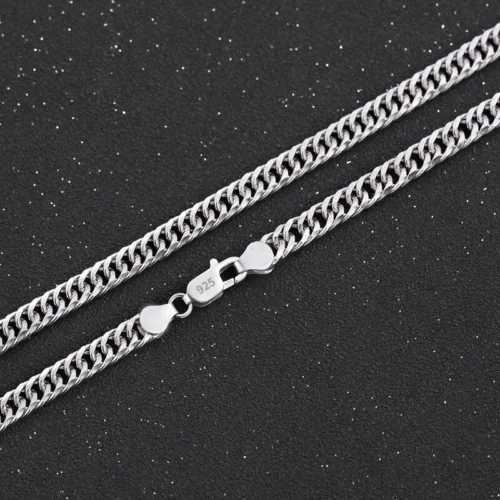 Hot fine Width 6MM chain 925 Sterling Silver Necklaces for Women Men Charm fashion Jewelry wedding Party Holiday gift 50-60cmXJ250114
