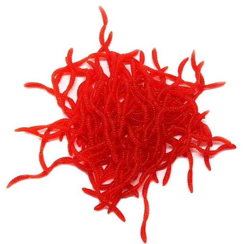 Red Worm Lure 5cm/1.97in Lifelike Fishy Smell Earthworm Stick Fishing Lures Artificial Fishing Soft Bait Pesca 50-1000PcsXJ250122