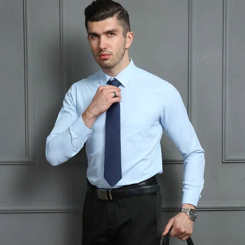 7XL 8XL Mens shirt Long sleeve Spring and Autumn cotton fashion formal Business casual Breathable high quality wear freeXJ250121