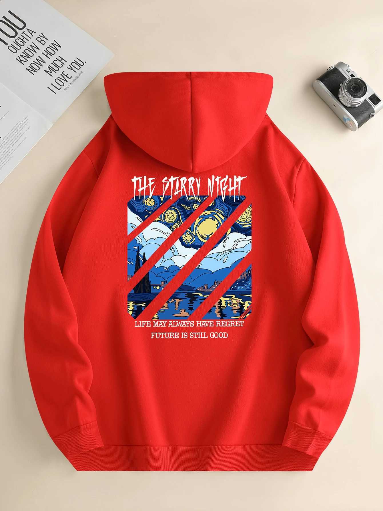 Mens new trendy round neck sweatshirt casual daily comfortable round neck sports shirt with wave print mens topXJ2500118